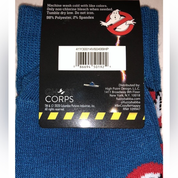 Ghostbusters Crew Socks 1 Pair Men 6.5-12 Blue White Red No Ghost Logo NEW! Bill - Picture 5 of 10
